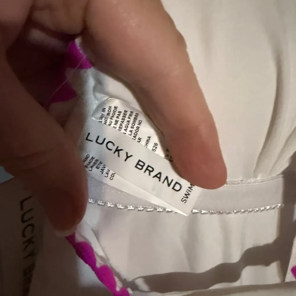 Lucky Brand Marbella Maillot Swimsuit Plunge Neck Size Small